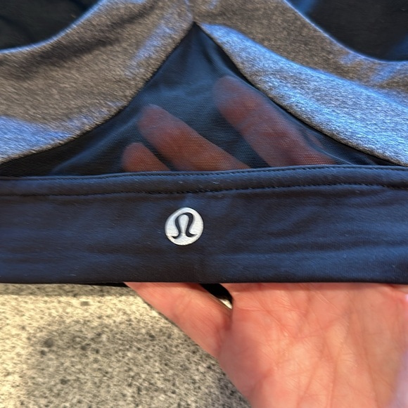 Lululemon Athletica Black and Gray Racerback Sports Bra - Picture 3 of 4